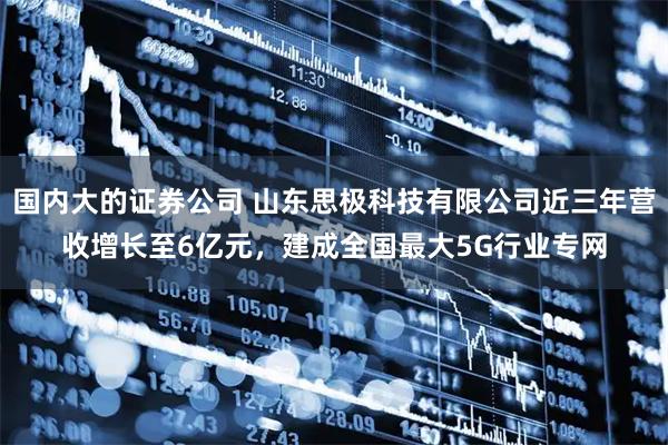 国内大的证券公司 山东思极科技有限公司近三年营收增长至6亿元，建成全国最大5G行业专网