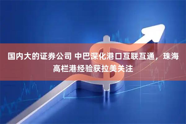 国内大的证券公司 中巴深化港口互联互通，珠海高栏港经验获拉美关注